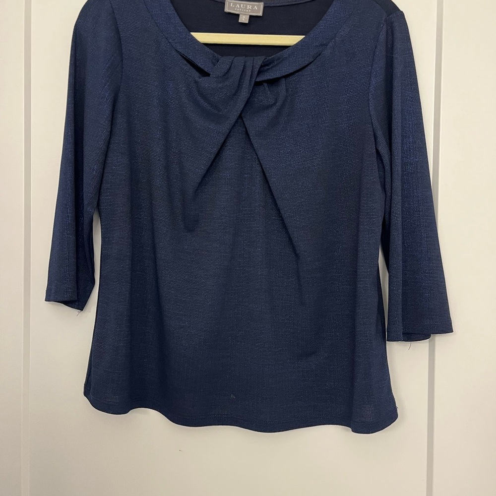 Navy Blue Women's Top - Subtle Shimmer